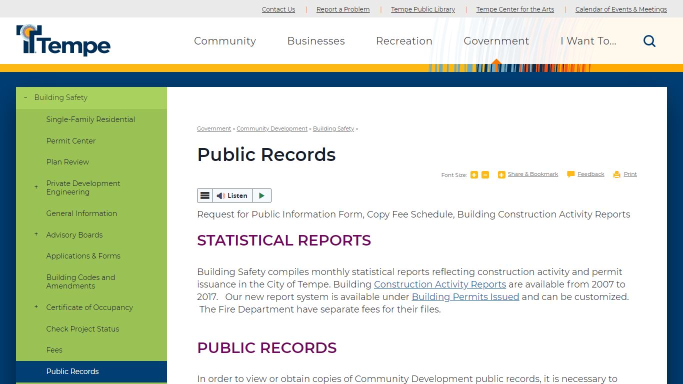 Public Records | City of Tempe, AZ